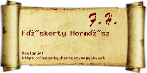Fáskerty Hermész névjegykártya